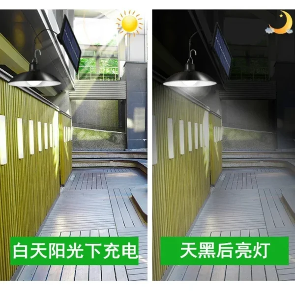 1/2Head Solar Pendant Light Outdoor IP65 Waterproof Indoor Solar Lamp with 3m Line Suitable for Courtyard Garden Indoor Camping - Image 3